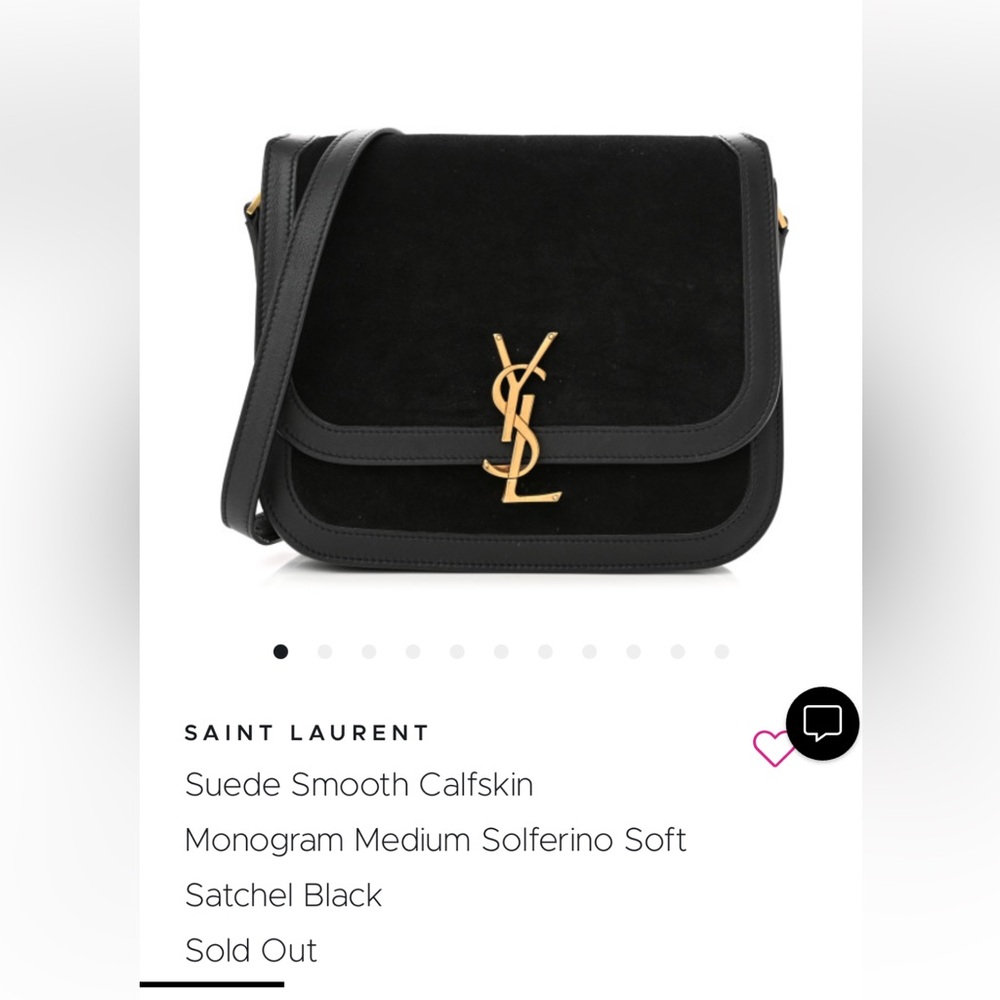 Yves Saint Laurent Black Suede and Leather crossbody